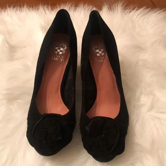 Vince Camuto Shoes Vince Camino Black Suede Pump With Bow